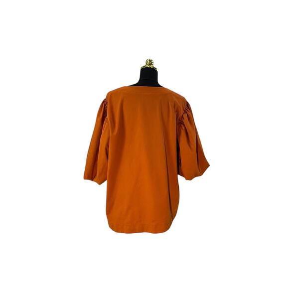 Chico's Bubble Sleeve Blouse - Burnt Orange - Size 1 - Picture 5 of 8